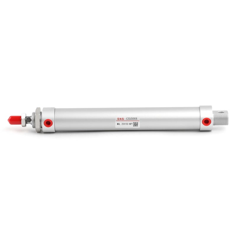 Sns Pneumatic 25mm Bore 150mm Stroke NPT1/8 Aluminum Alloy Mini Air Cylinder Double Action MAL25x150 - Image 1